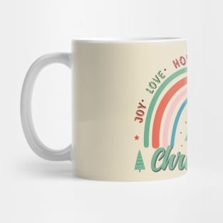 Joy-Love-Hope-Peace-Believe.  Christmas Mug